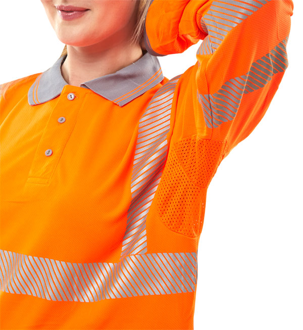 HIVIZ EXECUTIVE LONG SLEEVE POLO ORANGE