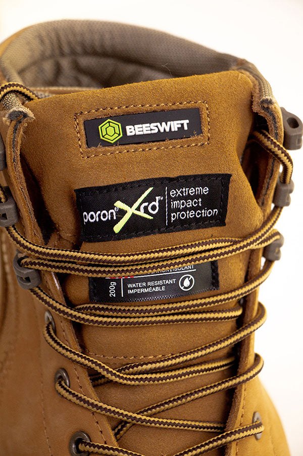 SAFETY COMPOSITE TOE CONSTRUCTION WORK BOOT - CLICK WATERPROOF SIDE ZIP TAN