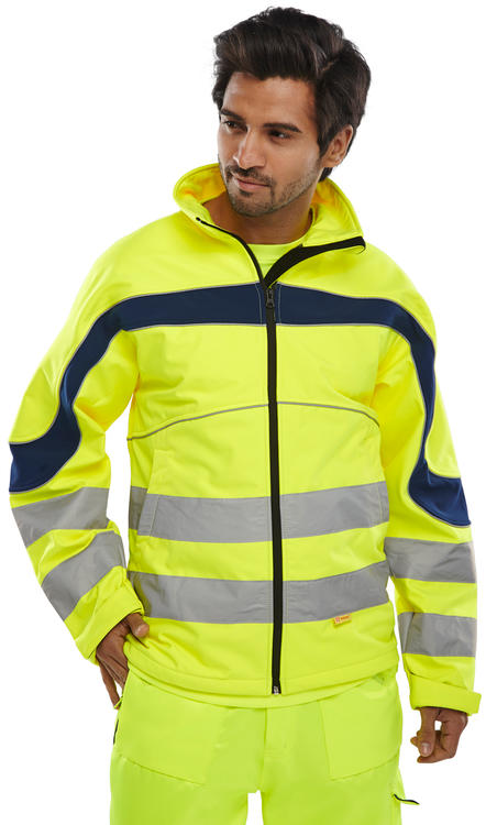 ETON HI-VIZ SOFT SHELL JACKET SATURN YELLOW / NAVY