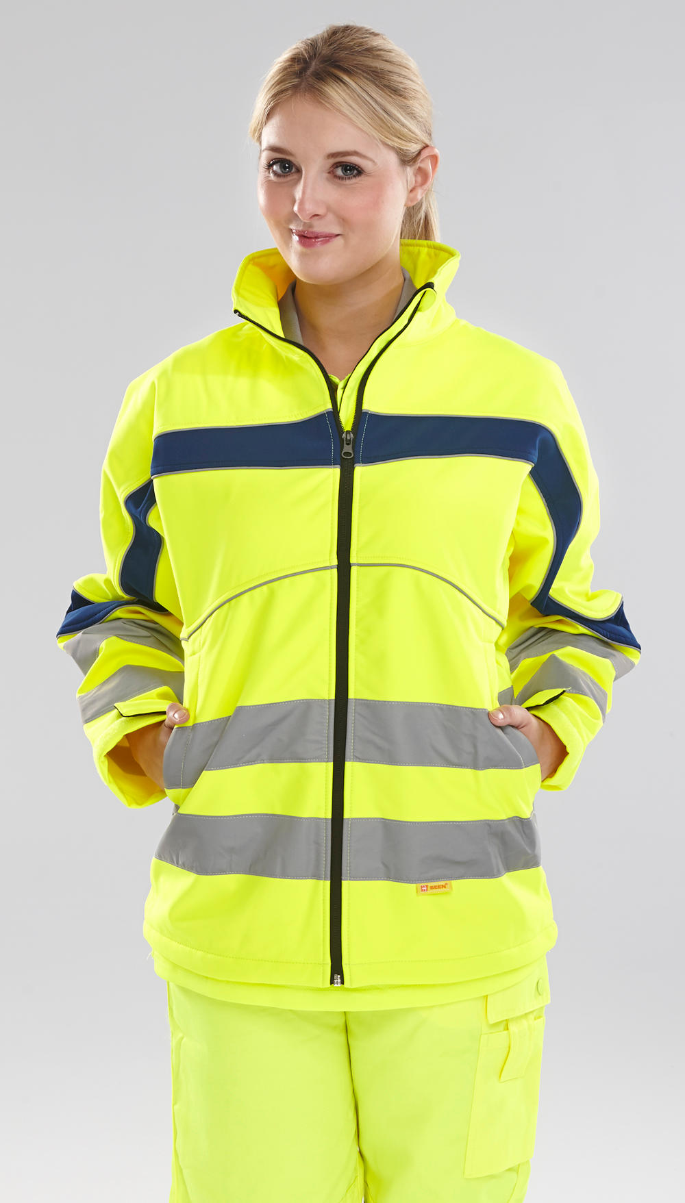 ETON HI-VIZ SOFT SHELL JACKET SATURN YELLOW / NAVY