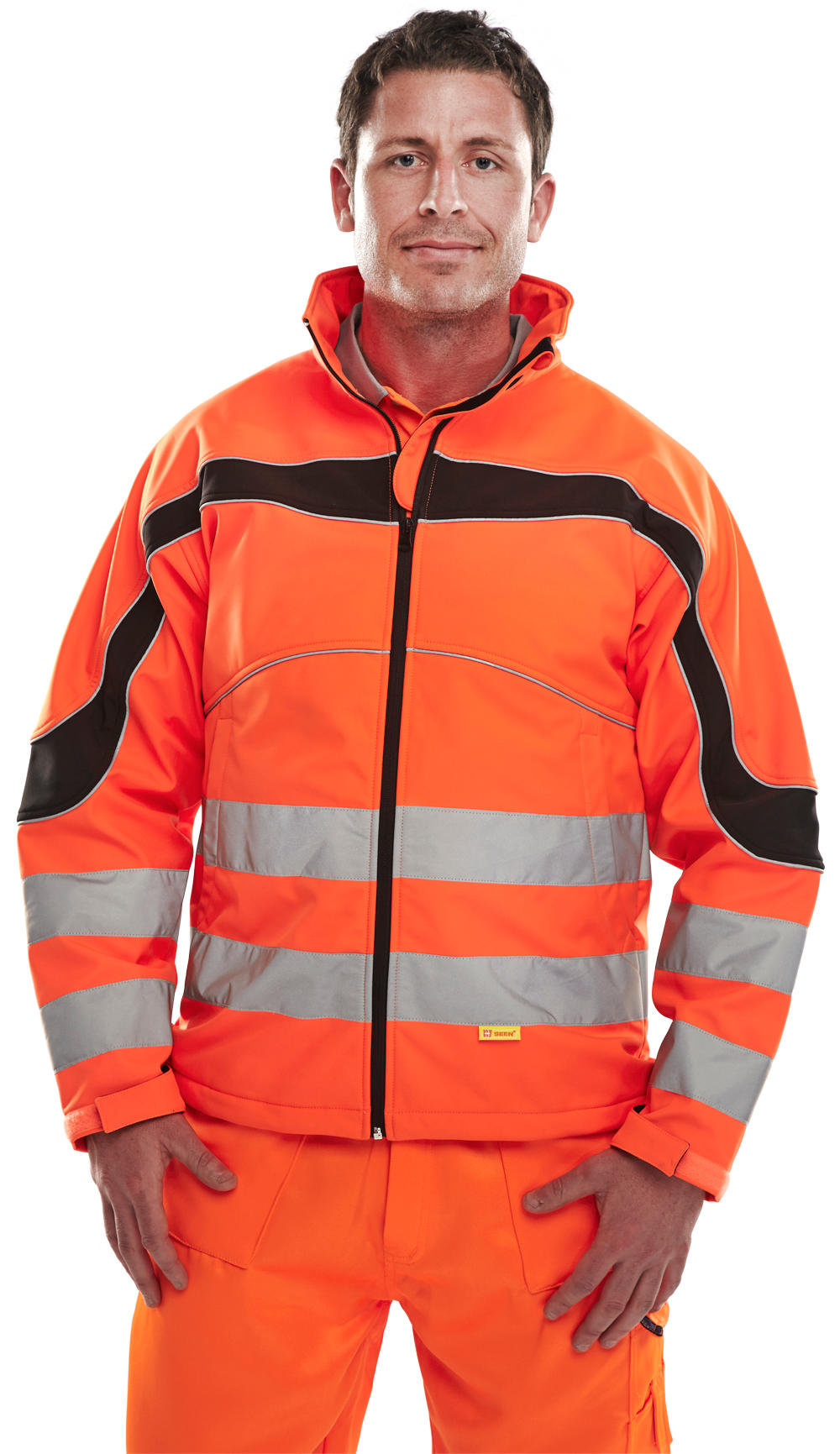 ETON HI-VIZ SOFT SHELL JACKET ORANGE / BLACK