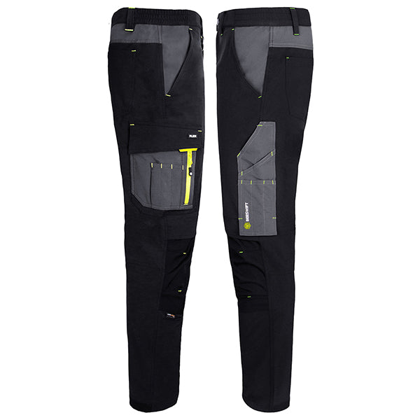 FLEX WORKWEAR TROUSER TWO-TONE BLACK/GREY