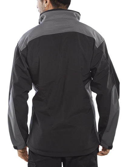 TWO TONE SOFT SHELL JACKET BLACK/GREY