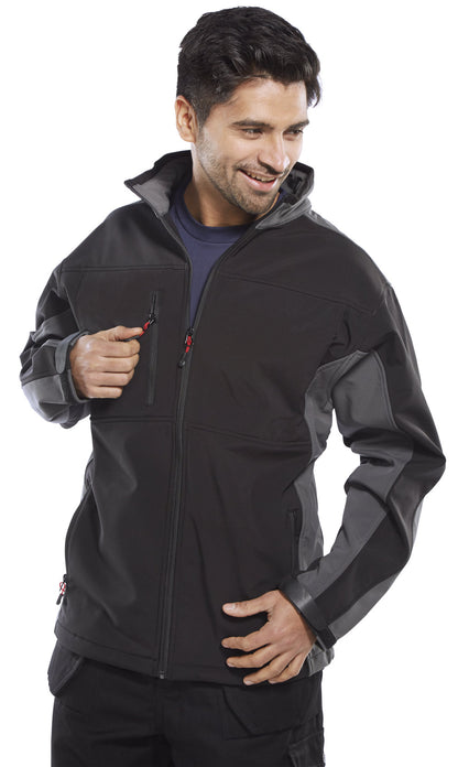 TWO TONE SOFT SHELL JACKET BLACK/GREY