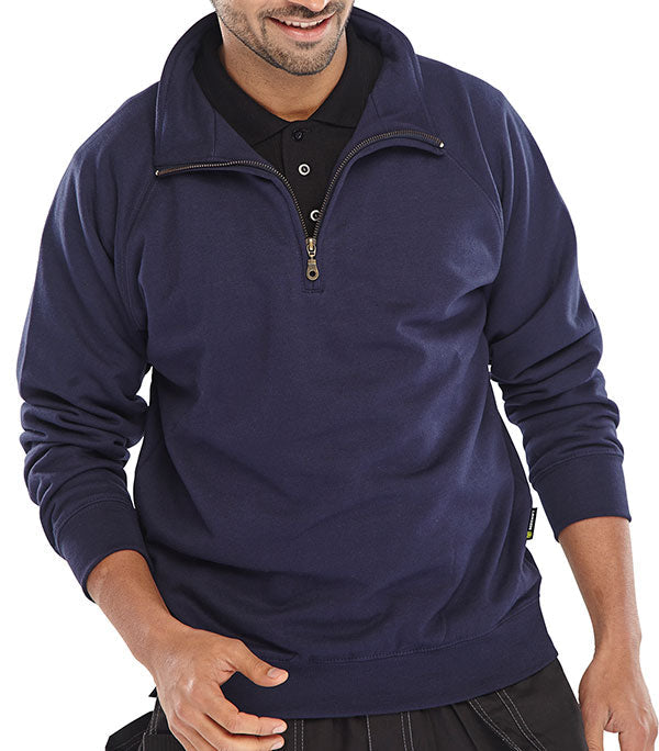 QUARTER ZIP SWEATSHIRT NAVY BLUE XS