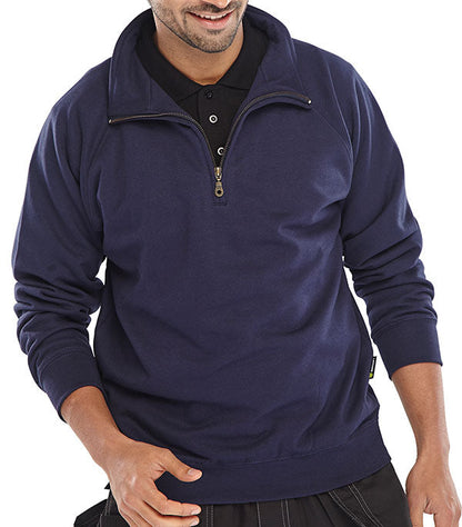 QUARTER ZIP SWEATSHIRT NAVY BLUE M