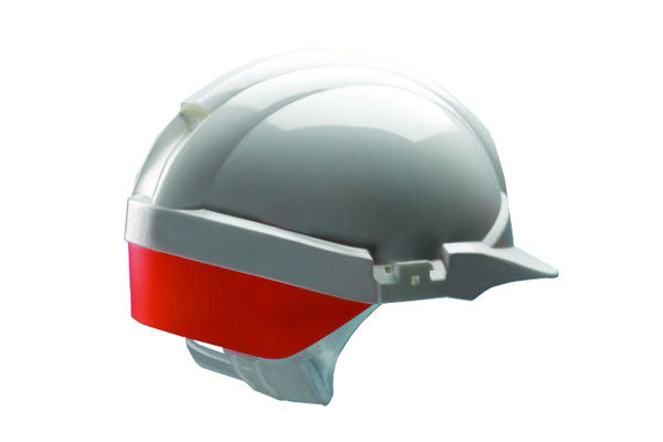 REFLEX SAFETY HELMET WHITE C/W YELLOW REAR FLASH WHITE 