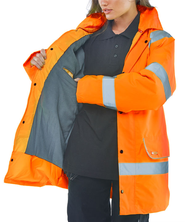 FLEECE LINED TRAFFIC JACKET ORANGE