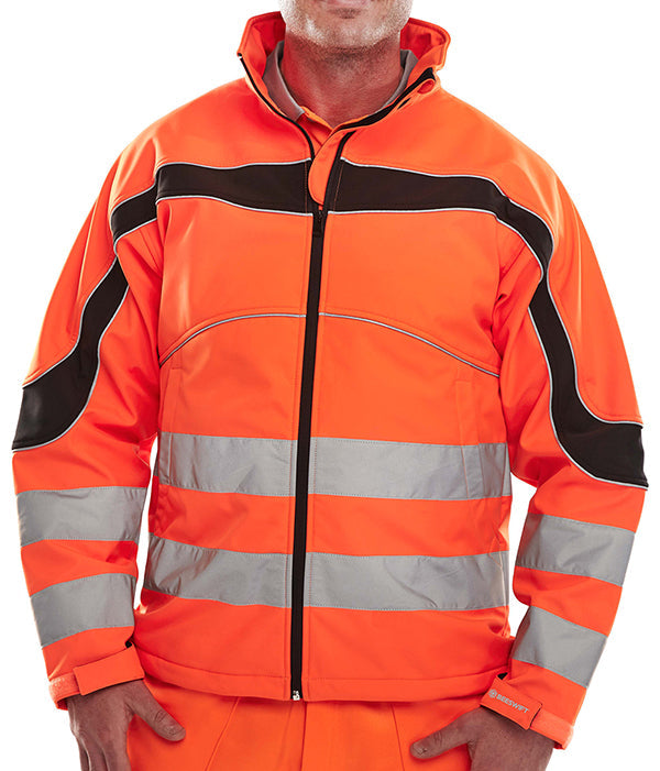 ETON HI-VIZ SOFT SHELL JACKET ORANGE / BLACK