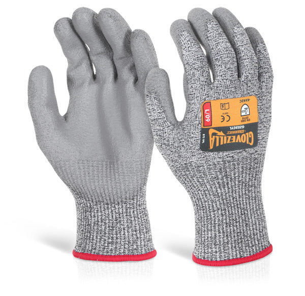 GLOVEZILLA NITRILE PALM COATED GLOVE GREY L