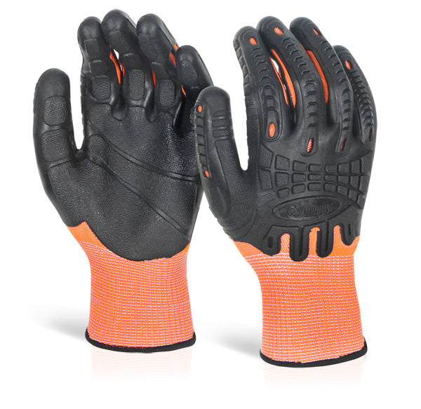 CUT RESISTANT FULLY COATED IMPACT GLOVE ORANGE S