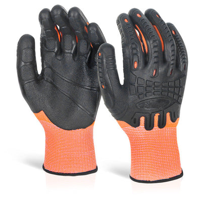 CUT RESISTANT FULLY COATED IMPACT GLOVE ORANGE M