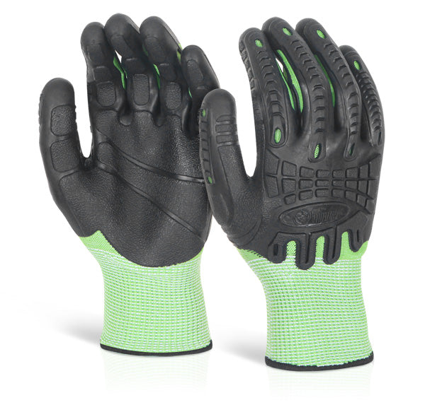 CUT RESISTANT FULLY COATED IMPACT GLOVE GREEN S