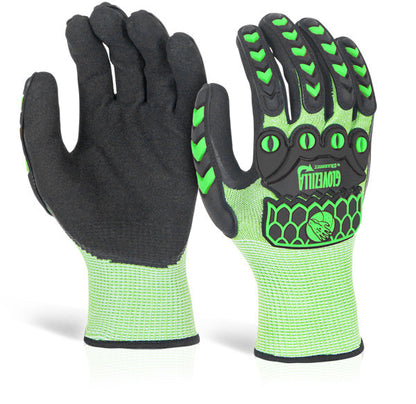 GLOVEZILLA FOAM NITRILE COATED GLOVE GREEN M