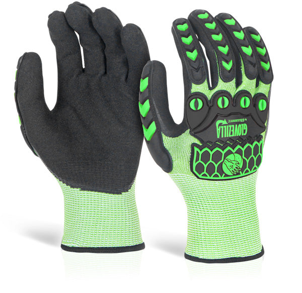 GLOVEZILLA FOAM NITRILE COATED GLOVE GREEN XL