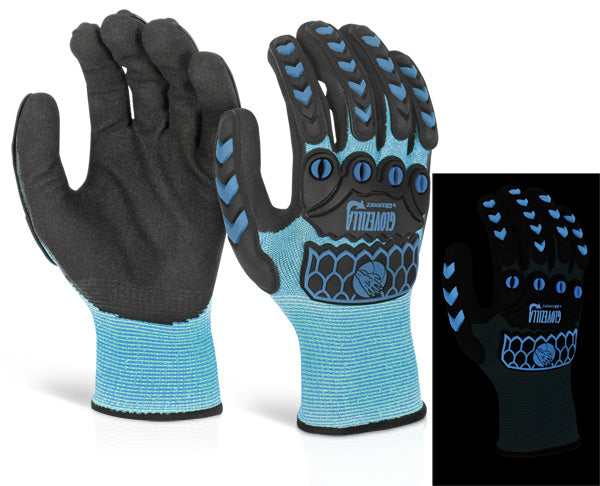 GLOVEZILLA GLOW IN THE DARK FOAM NITRILE GLOVE GREEN L