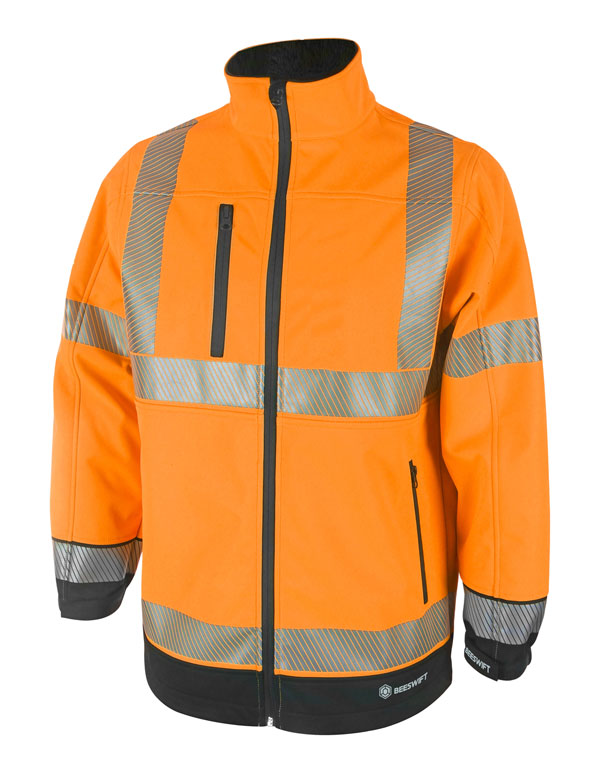 HIVIS TWO TONE SOFTSHELL ORANGE / BLACK