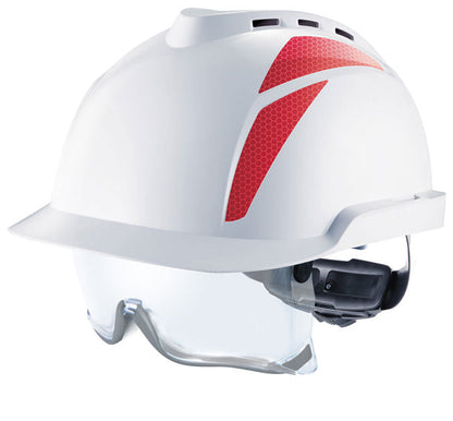 V-GARD 930 VENTED HELMET C/W INTEGRATED SPEC TINTED WHITE 