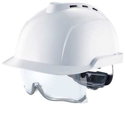 V-GARD 930 VENTED HELMET C/W INTEGRATED SPEC WHITE/GREY 