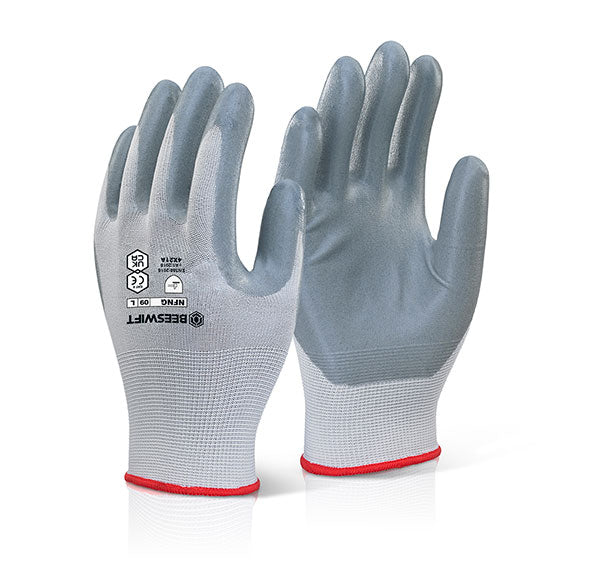 NITRILE FOAM NYLON GLOVE GREY 10