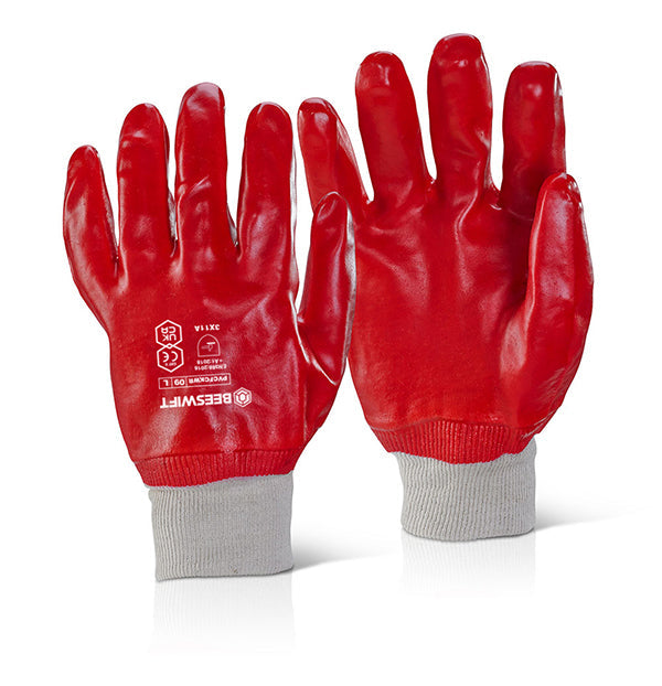 PVC GAUNTLET 11"  RED 11"