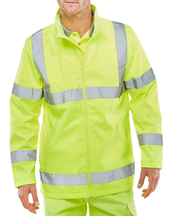 SOFT SHELL LIGHTWEIGHT HI VIZ JACKET SATURN YELLOW